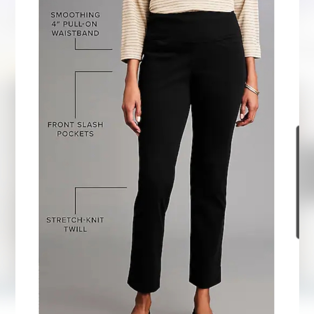 J. Jill Wearever Black Smooth Fit Jeans Ankle Length Pull-On Straight-Leg Sz M